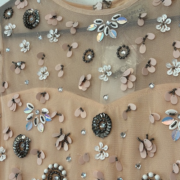 Lace & Beads baby pink dress with beading and sequins - Picture 3 of 4